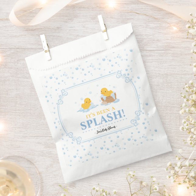 Yellow Duck Bubble Bath Party Favor Bags (Clipped)
