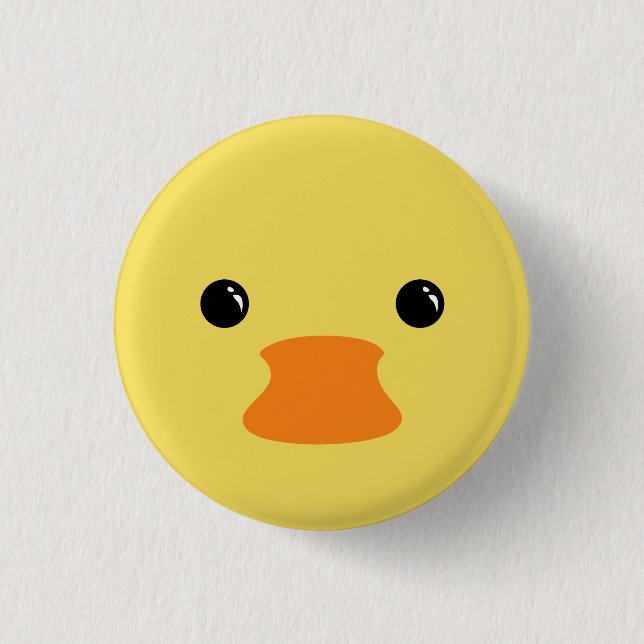 Yellow Duck Cute Animal Face Design 3 Cm Round Badge (Front)