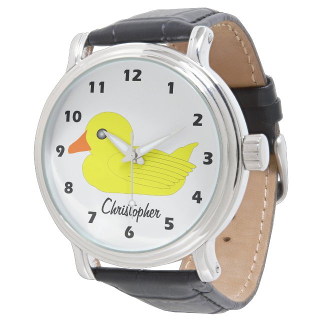 Yellow Duck Design Personalised Watch (Angled)