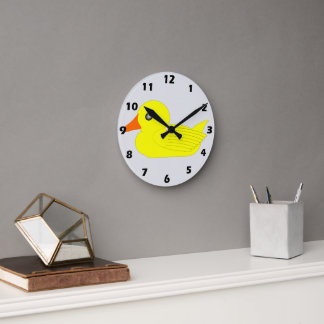 Yellow Duck Design Round Clock