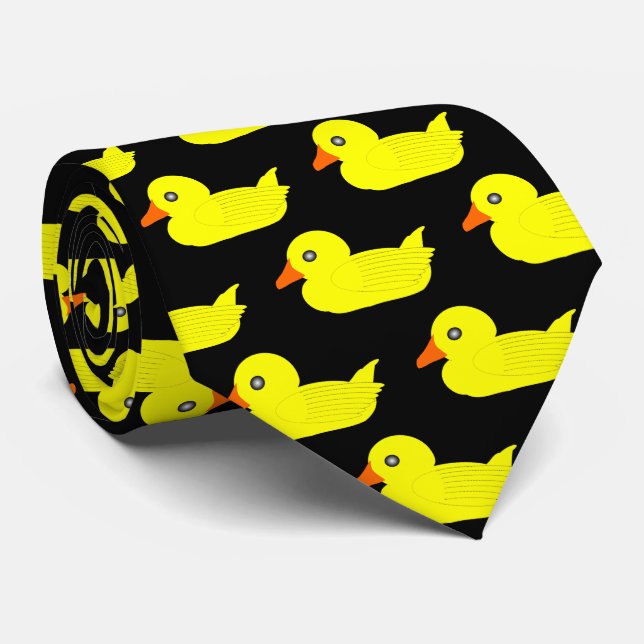 Yellow Duck Design Tie (Rolled)