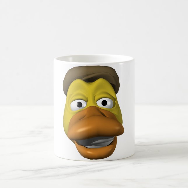 Yellow duck face face coffee mug (Center)