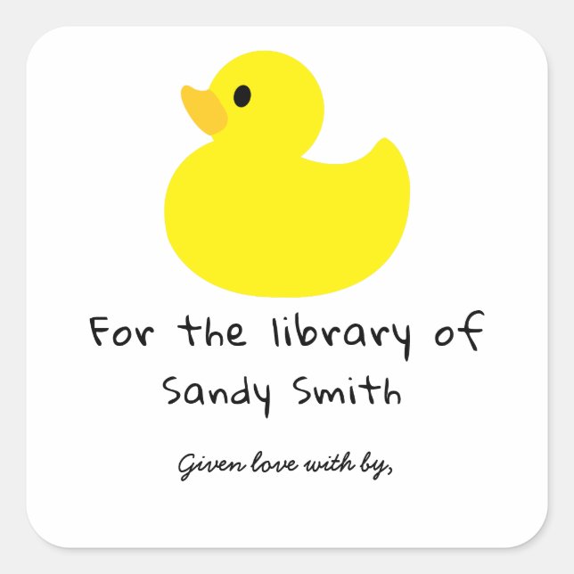 Yellow duck - for the library of square sticker (Front)