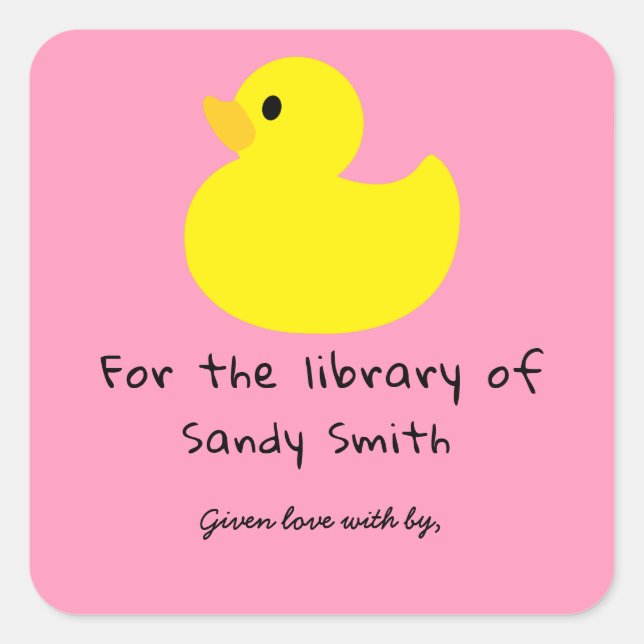 Yellow duck - for the library of square sticker (Front)