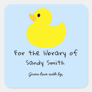 Yellow duck - for the library of square sticker