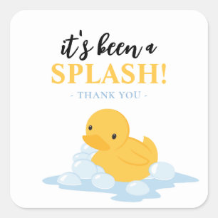 Yellow Duck It's Been a Splash Party Favor Sticker