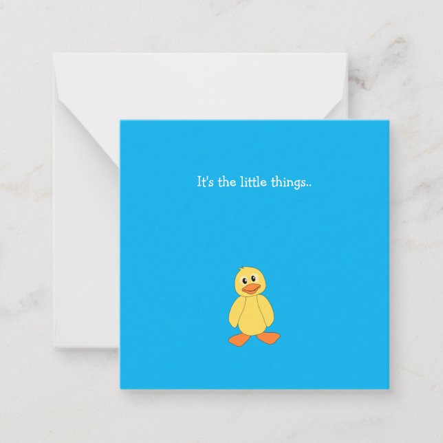Yellow Duck Mini Thank You Note Card (Front)