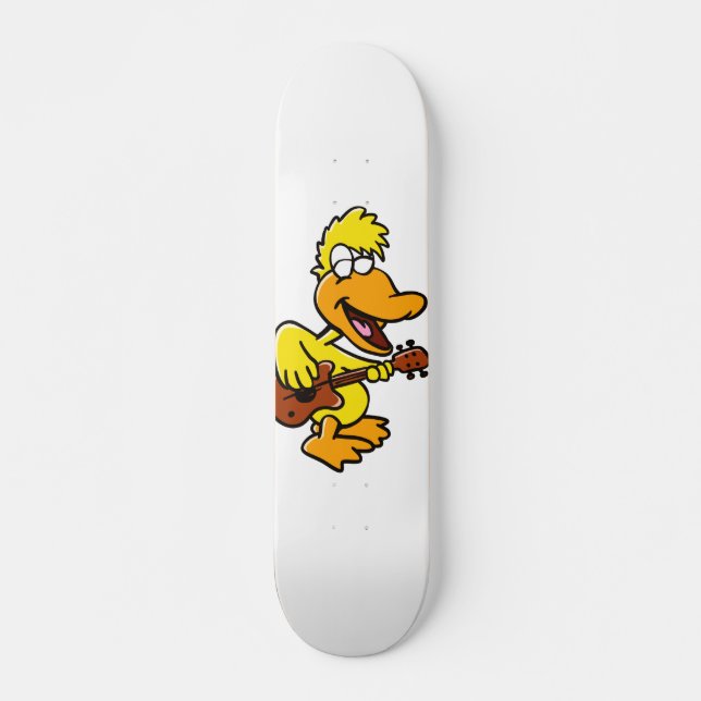 Yellow duck playing guitar | choose back color skateboard (Front)