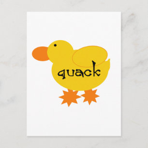 Yellow Duck Quack Tshirts and Gifts Postcard