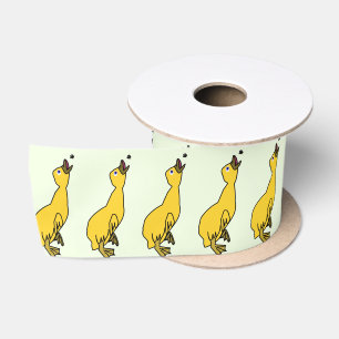 Yellow Duck Ribbon - Customisable Satin Ribbon