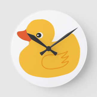Yellow Duck Round Clock