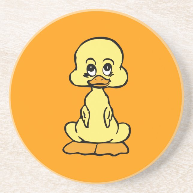 yellow duck Sandstone Coaster (Front)