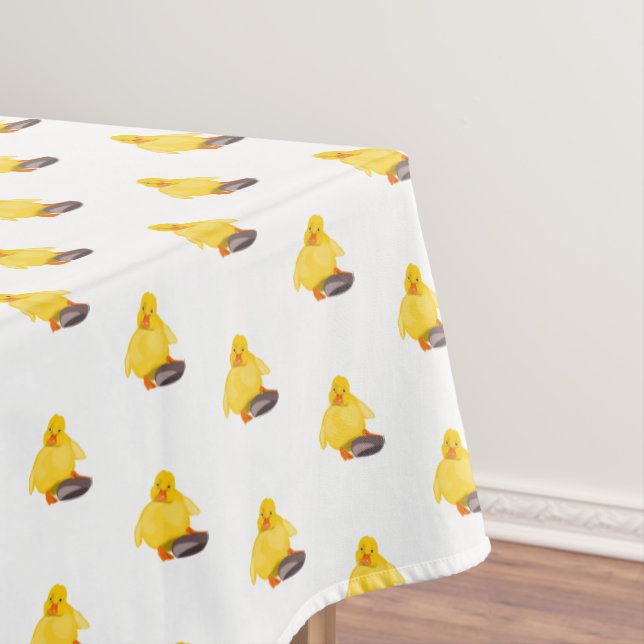 Yellow Duck Tablecloth - Custom Colours - Text (In Situ)