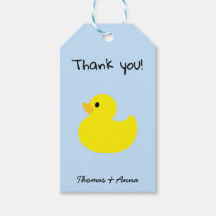 Yellow Duck Thank You, Blue Colour Gift Tags