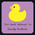 Yellow duck - this book belongs to square sticker<br><div class="desc">Yellow Duck Baby Shower party. Matching items available.</div>