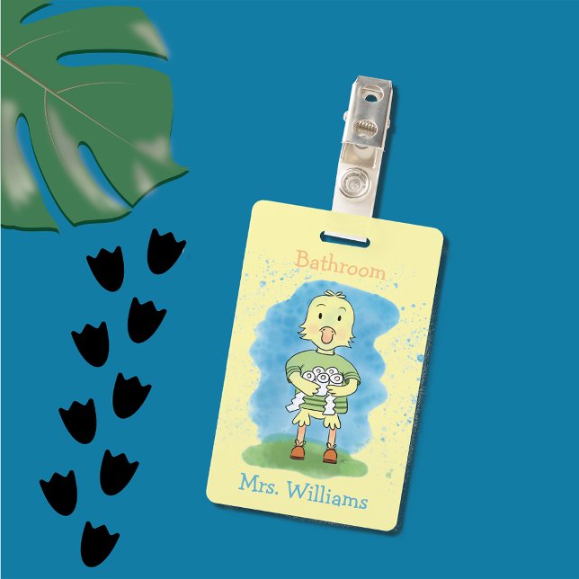 Yellow Duckling Bathroom Hall Pass Badge ID Badge (Creator Uploaded)