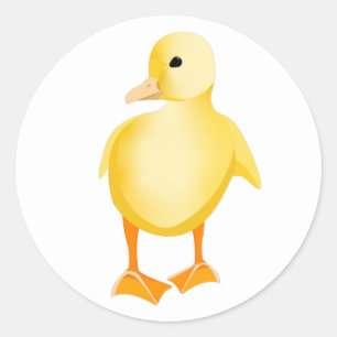 Yellow Duckling Classic Round Sticker