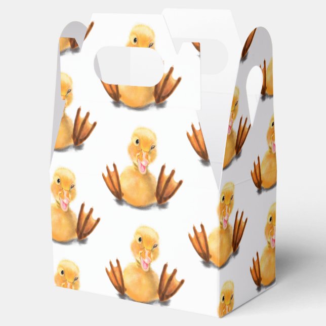 Yellow Duckling Playful Wink Favour Box Smile  (Opened)