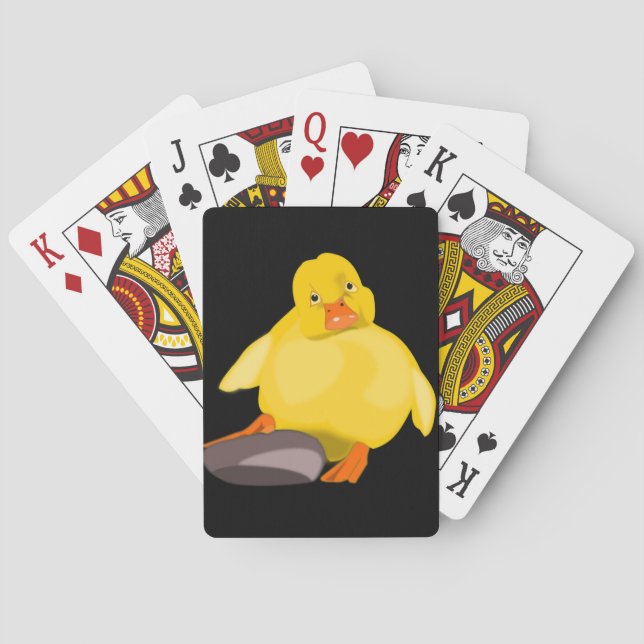 Yellow Duckling Playing Cards - Custom Colours (Back)
