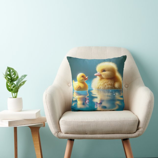 Yellow Duckling With a Toy Rubber Duck Cushion (Chair)