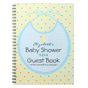 Yellow Ducks and Blue Baby Baby Shower Guest Book