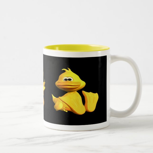 Yellow Ducks Two-Tone Coffee Mug (Right)