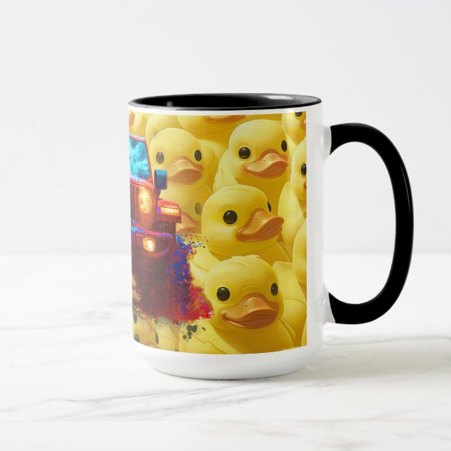 Yellow Ducks with a 4x4 Peep truck Mug (Right)