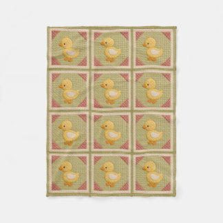 Yellow Ducky Quilt Fleece Blanket