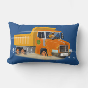 Yellow Dump Truck Cartoon for Kids Lumbar Cushion