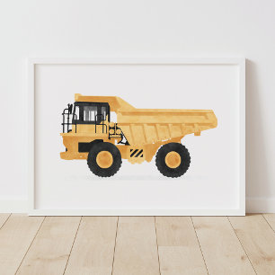 Yellow Dump Truck Kids Construction Vehicle Decor