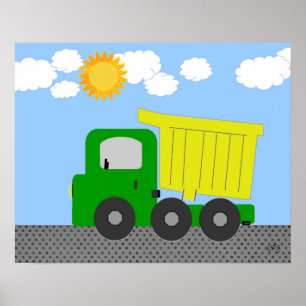 Yellow Dump Truck Poster