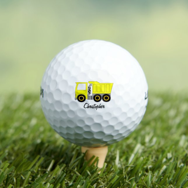 Yellow Dumper Truck Design Golf Balls (Insitu Tee)