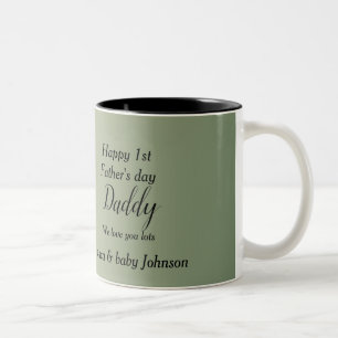 Yellow duty green wild flower father's day Two-Tone coffee mug