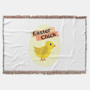 Yellow Easter Chick Throw Blanket