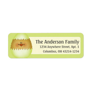 Yellow Easter Egg Chick Return Address Labels