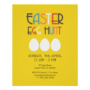 Yellow Easter Egg Hunt Poster