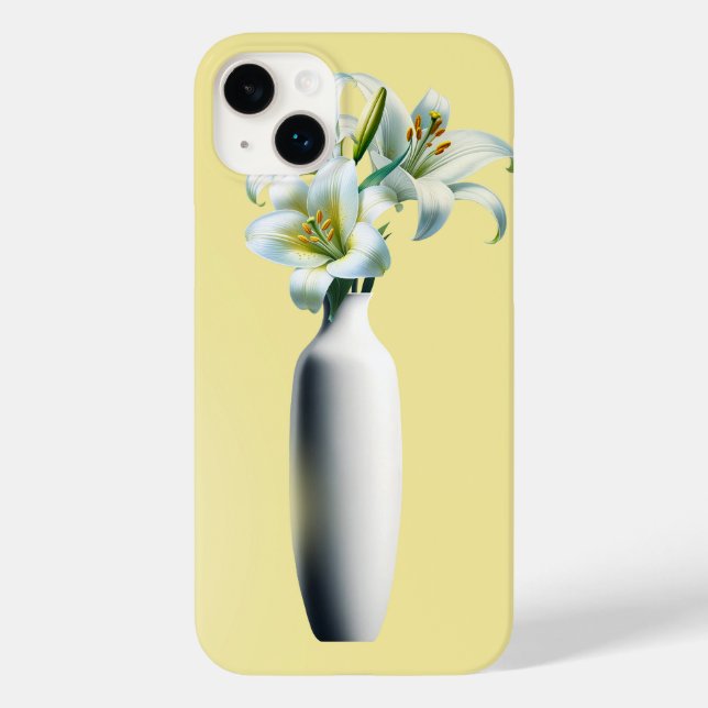 Yellow Easter Lilies Floral Vase  Case-Mate iPhone Case (Back)