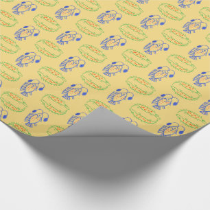 Yellow Egyptian Fish, Crocodile Wrapping Paper