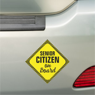 Yellow Elderly Driver Senior Citizen On Board Sign