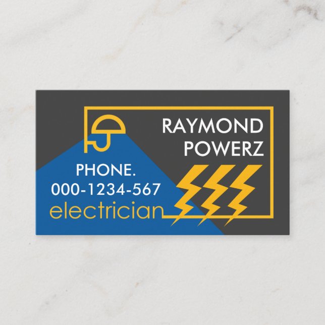 Yellow Electrical Wiring Circuit Business Card (Front)