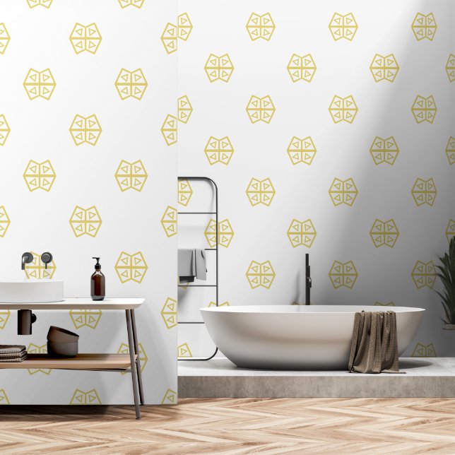 Yellow Elegance Abstract Geometric Modern Simple Wallpaper (Bathroom)