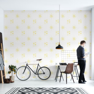 Yellow Elegance Mid-Century Modern Atomic MCM Wallpaper