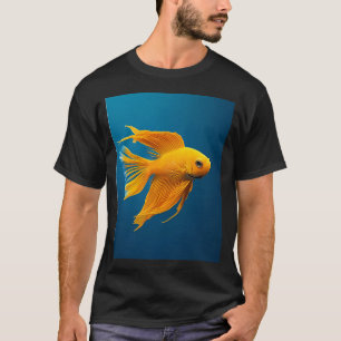 Yellow Elegance on Electric Blue T-Shirt