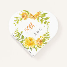 Yellow Elegant Flower Wreath Monogram Wedding 50th