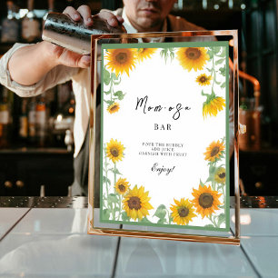 Yellow Elegant Sunflower Sunny Baby Shower Poster