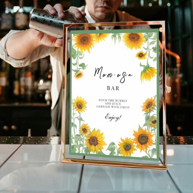 Yellow Elegant Sunflower Sunny Baby Shower Poster (Creator Uploaded)