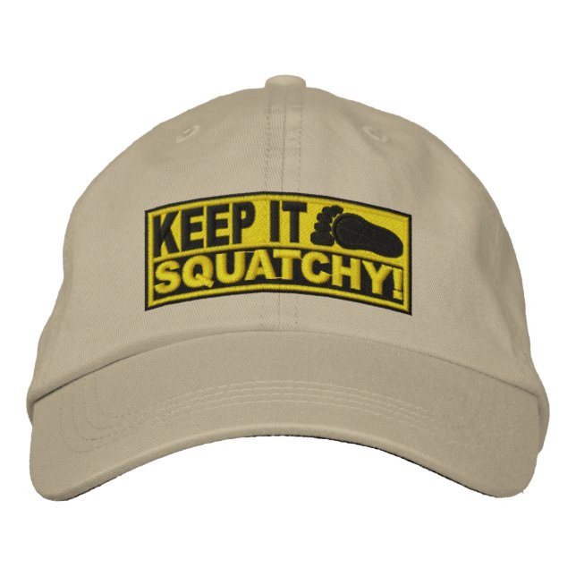 Yellow *EMBROIDERED* Keep It Squatchy! - Bobo's Embroidered Hat (Front)