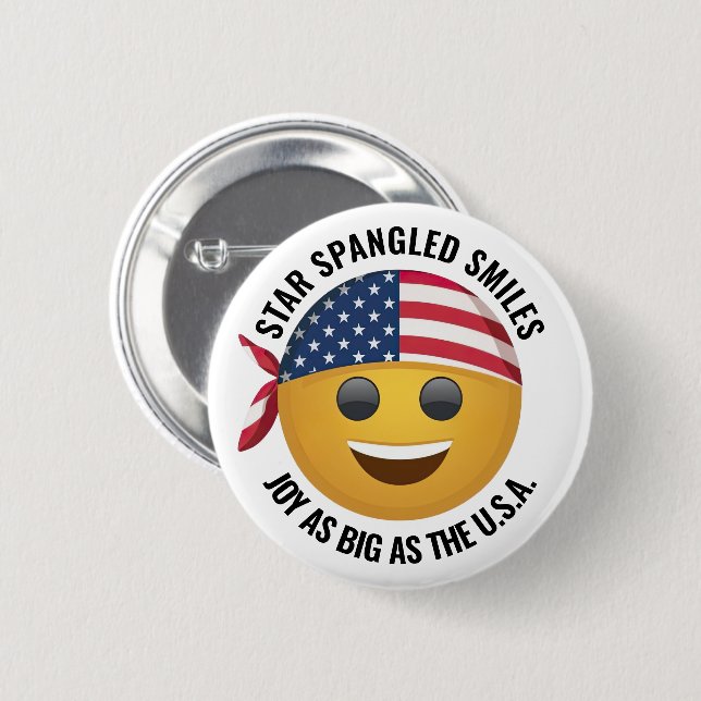 Yellow Emoji Face 6 Cm Round Badge (Front & Back)