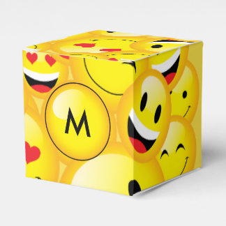 Yellow Emoji Party Emoticon Faces Pattern Favour Box