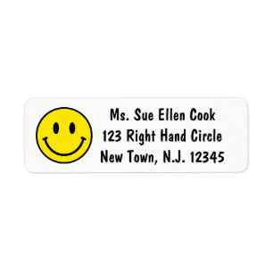 Yellow Emoji Return   Address Label